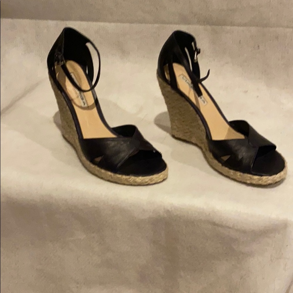 Via Spiga espadrilles in black leather and twine